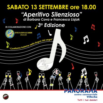 Immagine promozionale evento aperitivo silenzioso al Centro Commerciale Panorama Villorba